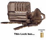 5 Pin Clear Practice Lock (w/ standard pins)